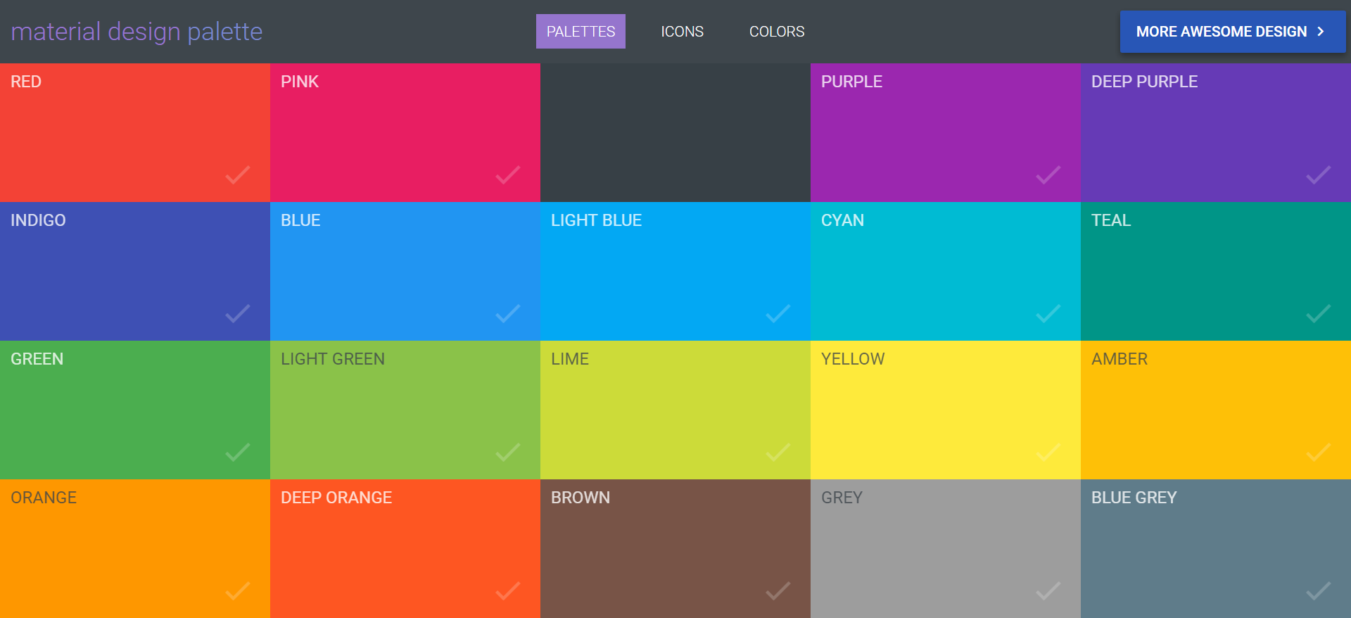 Material Design Palette