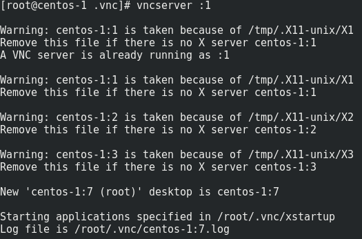 手动启动 vncserver 提示端口已被占用