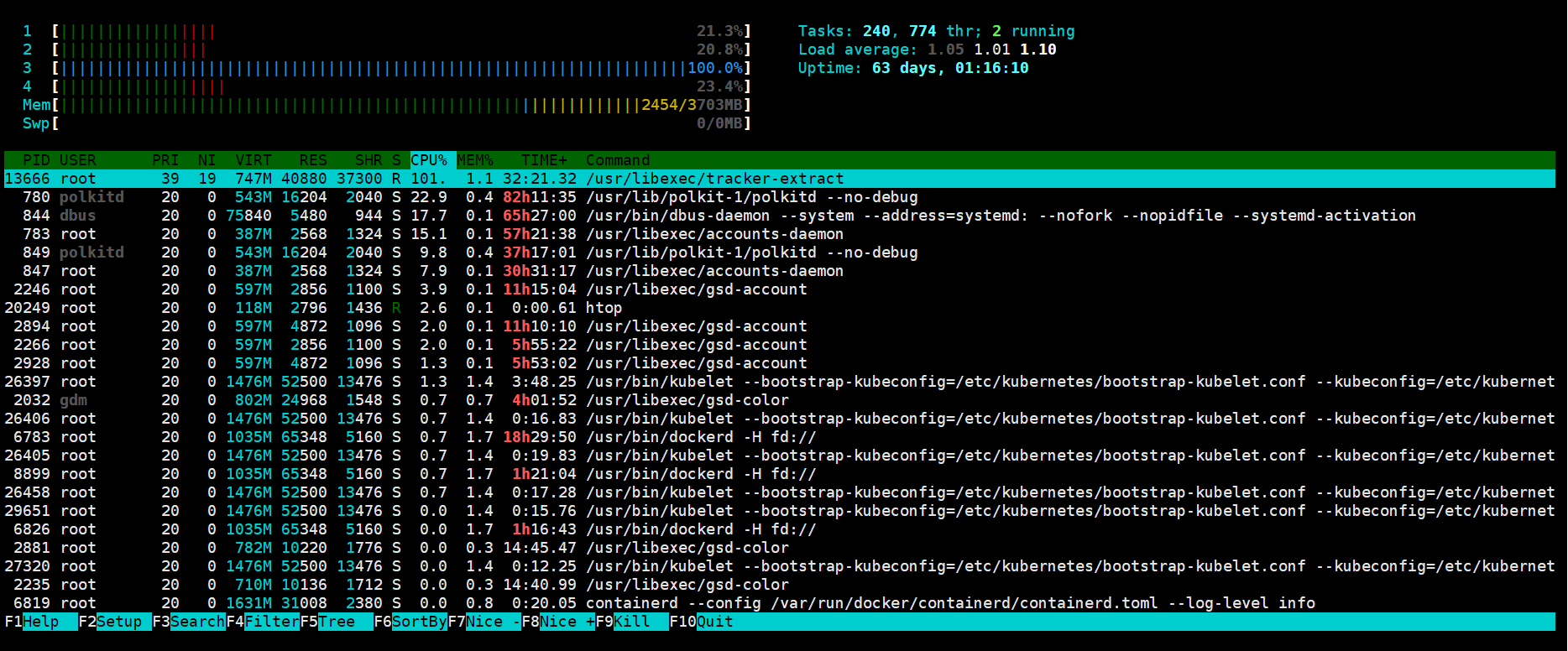 tracker-extract CPU 占用率 100%